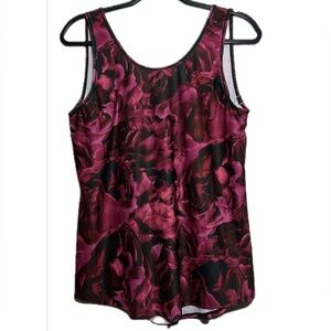 Calia by Carrie Underwood Pink Black Floral Tank Top Medium Active / Casual Wear